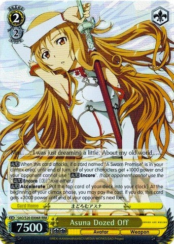 Asuna Dozed Off (RRR) (SAO/S20-E006R RRR) - Sword Art Online