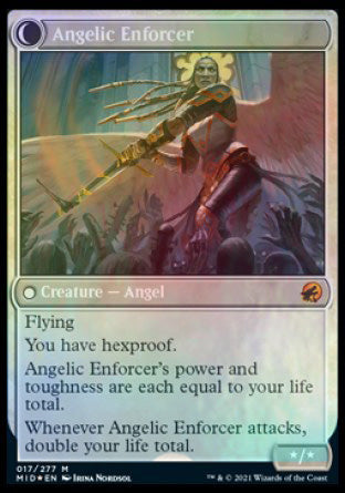 Enduring Angel // Angelic Enforcer (PRE-17S) - Innistrad: Midnight Hunt Promos: (Double Faced Transform) Foil