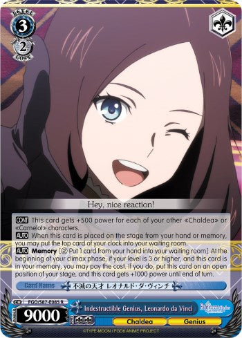Indestructible Genius, Leonardo da Vinci (FGO/S87-E085 R) - Fate/Grand Order THE MOVIE Divine Realm of the Round Table: Camelot