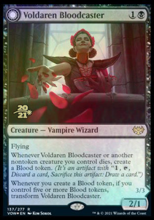 Voldaren Bloodcaster // Bloodbat Summoner (PRE-137S) - Innistrad: Crimson Vow Promos: (Double Faced Transform) Foil