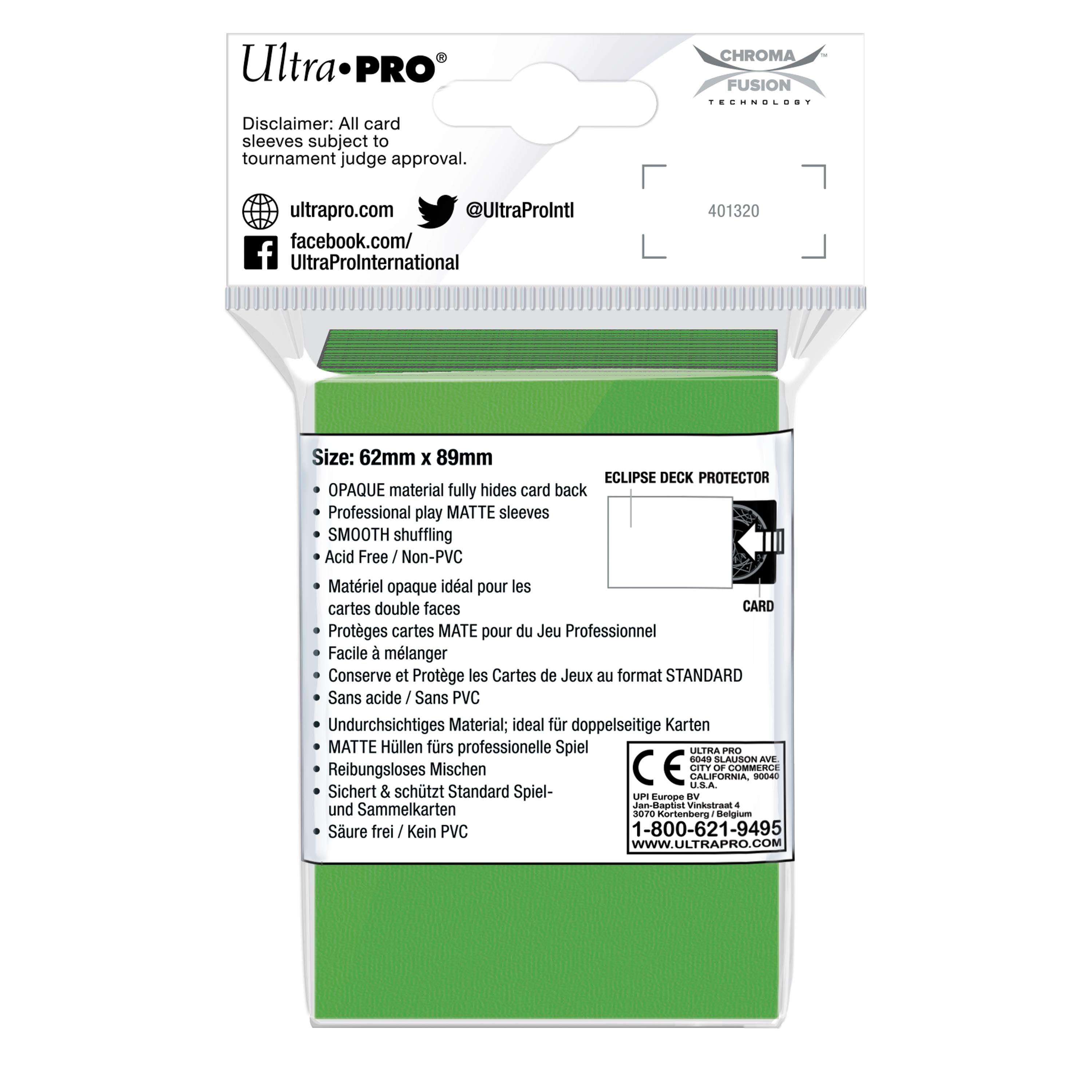 Ultra PRO: Small 60ct Sleeves - Eclipse Matte (Lime Green)
