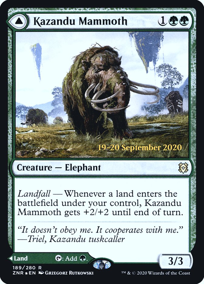 Kazandu Mammoth // Kazandu Valley (PRE-189S) - Zendikar Rising Promos Foil