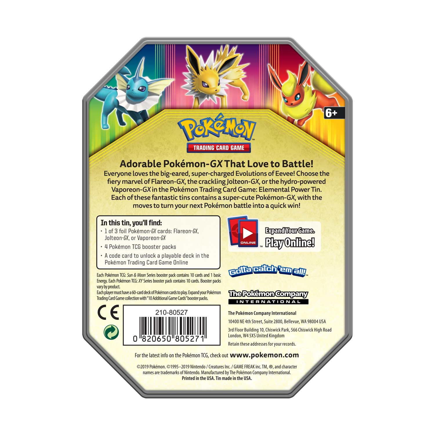 Elemental Power Collector's Tin (Vaporeon GX) Elemental Power Collector's Tin (Vaporeon GX)