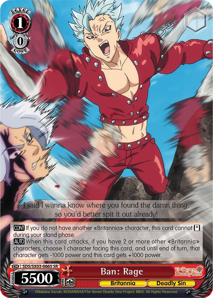 Ban: Rage (SR) (SDS/SX03-066S SR) - The Seven Deadly Sins
