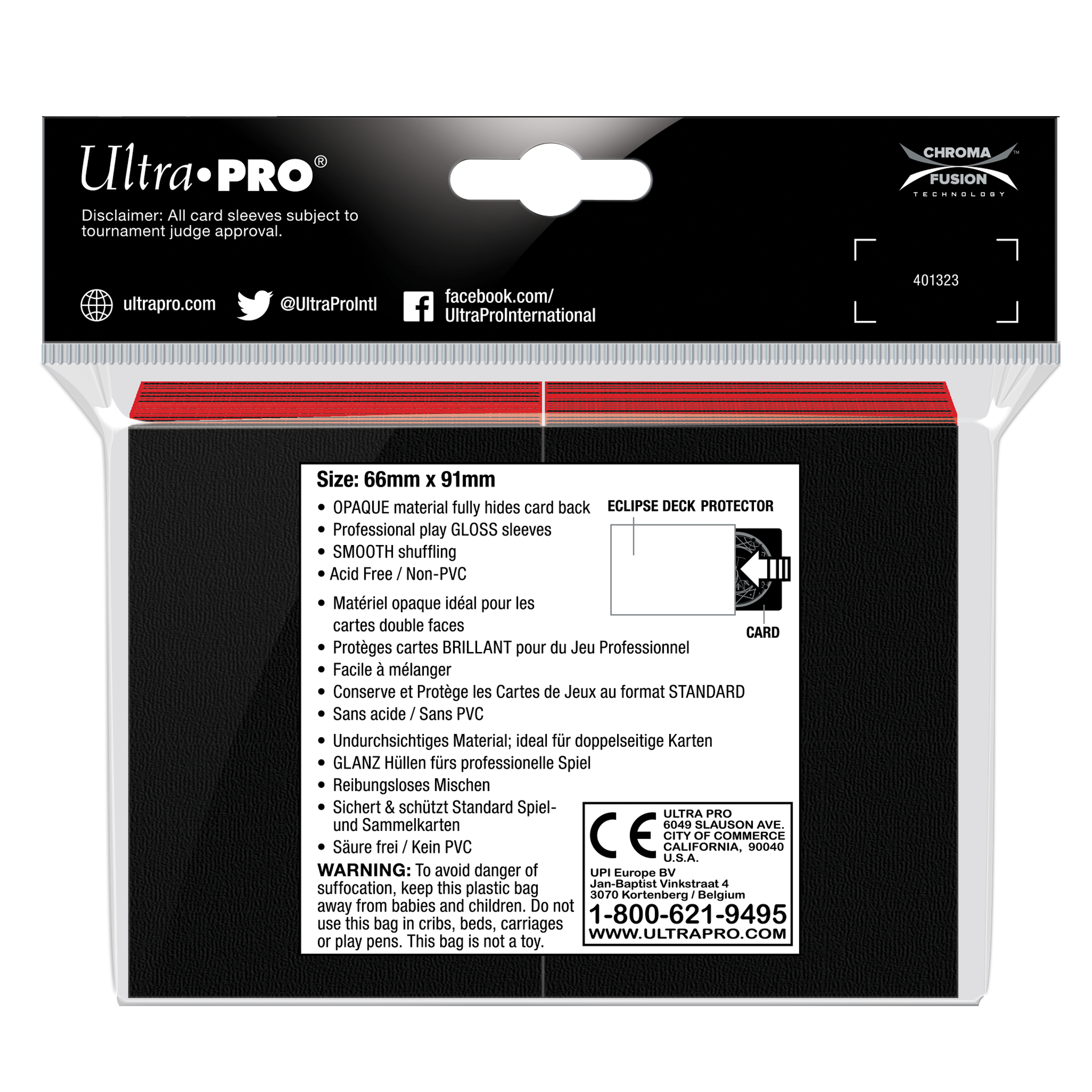 Ultra PRO: Standard 100ct Sleeves - Eclipse Gloss (Apple Red)