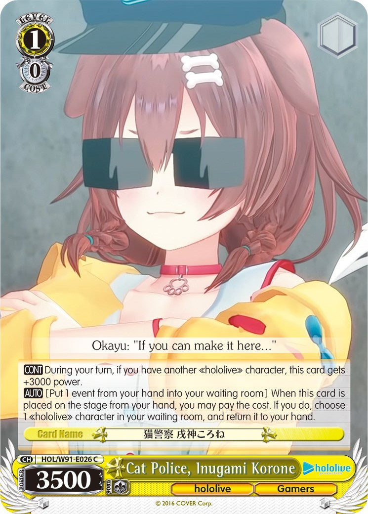 Cat Police, Inugami Korone (HOL/W91-E026 C) - hololive production