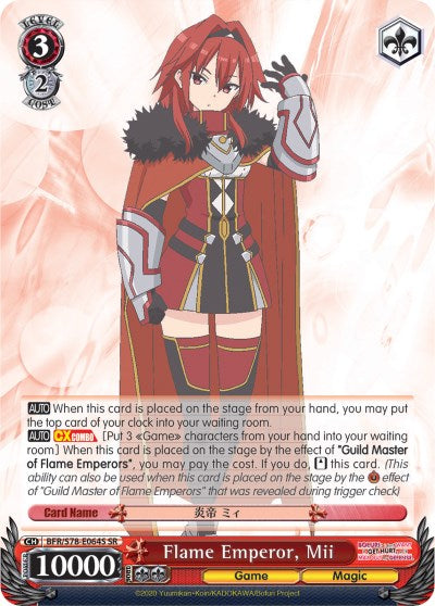 Flame Emperor, Mii (SR) (BFR/S78-E064S SR) - BOFURI: I Don't Want to Get Hurt, so I'll Max Out My Defense