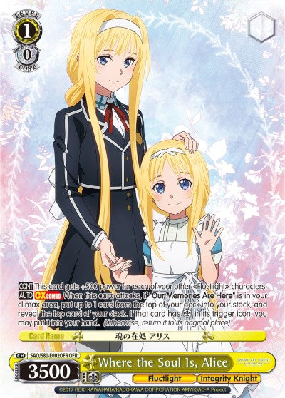 Where the Soul Is, Alice (OFR) (SAO/S80-E002OFR OFR) - Sword Art Online -Alicization- Vol.2