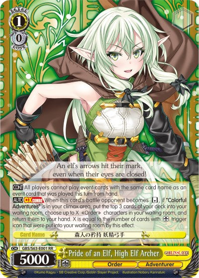 Pride of an Elf, High Elf Archer (GBS/S63-E001 RR) - Goblin Slayer