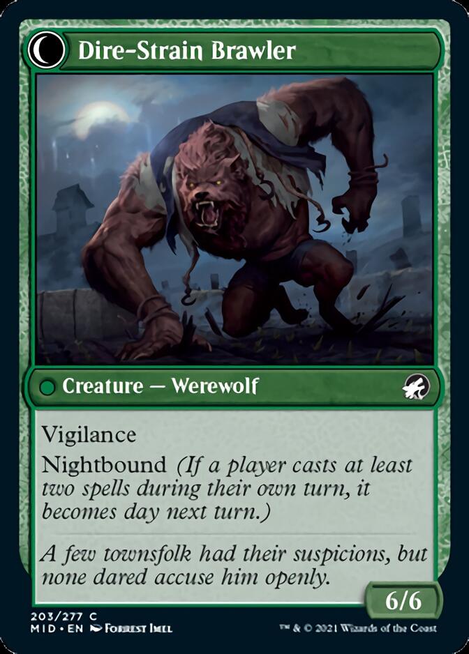 Tireless Hauler // Dire-Strain Brawler (MID-203) - Innistrad: Midnight Hunt: (Double Faced Transform)