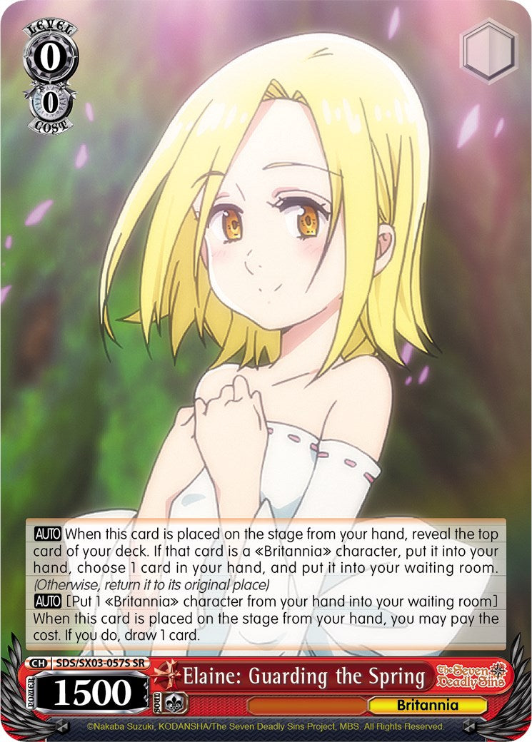 Elaine: Guarding the Spring (SR) (SDS/SX03-057S SR) - The Seven Deadly Sins