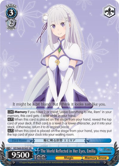 The World Reflected in Her Eyes, Emilia (SR) (RZ/S68-E056S SR) - Re:ZERO Memory Snow