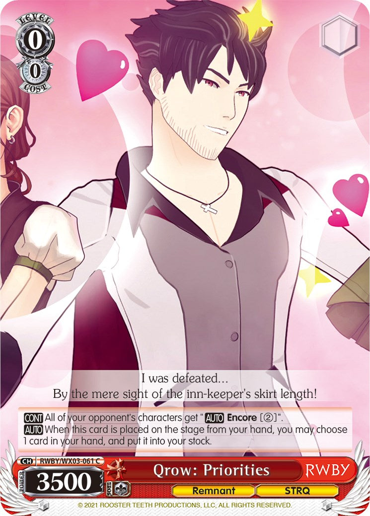 Qrow: Priorities (RWBY/WX03-061 C) - RWBY