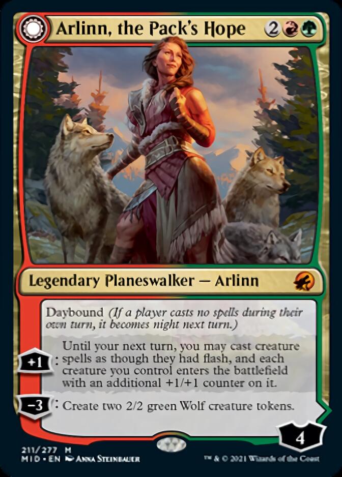 Arlinn, the Pack's Hope // Arlinn, the Moon's Fury (MID-211) - Innistrad: Midnight Hunt: (Double Faced Transform)