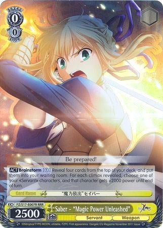 Saber - "Magic Power Unleashed" (RRR) (FZ/S17-E007R RRR) - Fate/Zero
