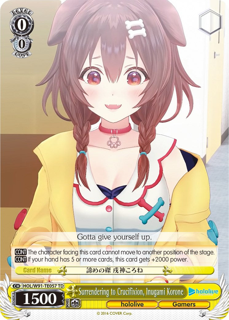 Surrendering to Crucifixion, Inugami Korone (HOL/W91-TE057 TD) - hololive production