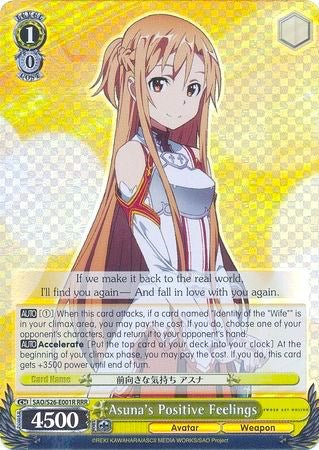 Asuna's Positive Feelings (RRR) (SAO/S26-E001R RRR) - Sword Art Online Vol.2