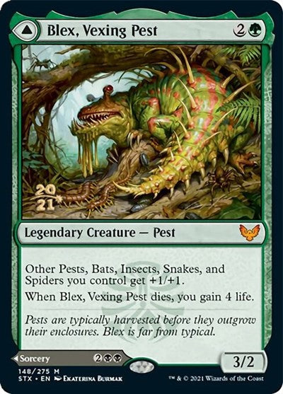 Blex, Vexing Pest // Search for Blex (PRE-148S) - Strixhaven: School of Mages Promos Foil