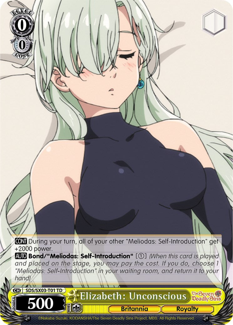 Elizabeth: Unconscious (SDS/SX03-T01 TD) - The Seven Deadly Sins