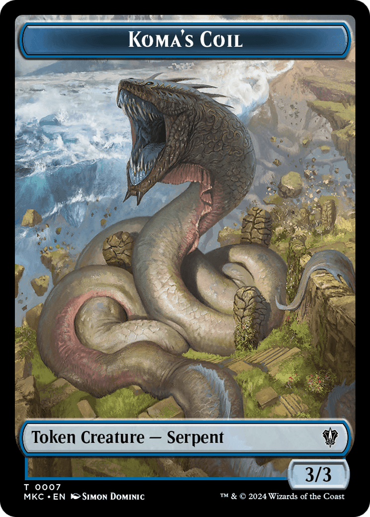 Drake // Koma's Coil Double-Sided Token [Murders at Karlov Manor Commander Tokens] - Josh's Cards