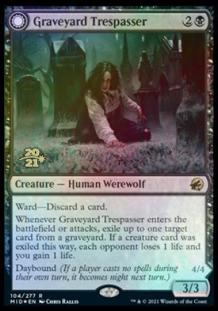 Graveyard Trespasser // Graveyard Glutton (PRE-104S) - Innistrad: Midnight Hunt Promos: (Double Faced Transform) Foil