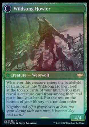 Howlpack Piper // Wildsong Howler (PRE-205) - Innistrad: Crimson Vow Promos: (Double Faced Transform) Foil