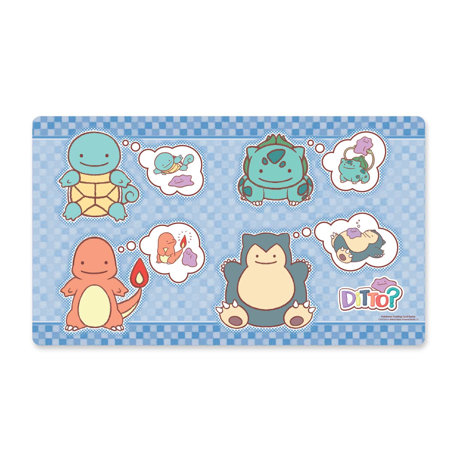 Playmat - Ditto? (Squirtle, Bulbasaur, Charmander, and Snorlax)