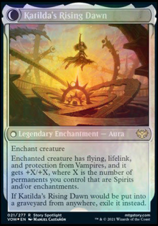 Katilda, Dawnhart Martyr // Katilda's Rising Dawn (PRE-021) - Innistrad: Crimson Vow Promos: (Double Faced Transform) Foil