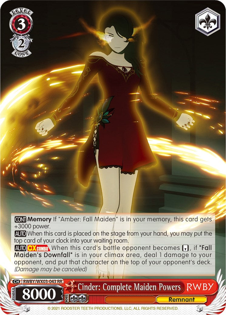 Cinder: Complete Maiden Powers (RWBY/WX03-043 RR) - RWBY
