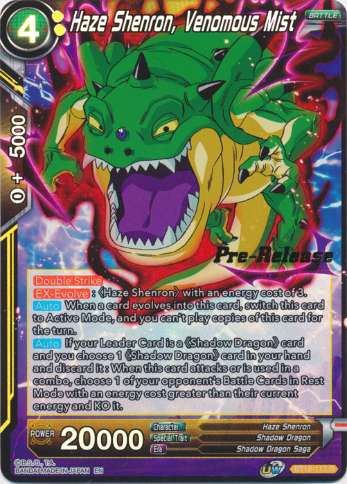 Haze Shenron, Venomous Mist (BT10-117) [Rise of the Unison Warrior Prerelease Promos]