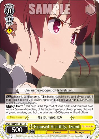 Exposed Hostility, Izumi (SHS/W71-E019 C) - Saekano How to Raise a Boring Girlfriend. flat