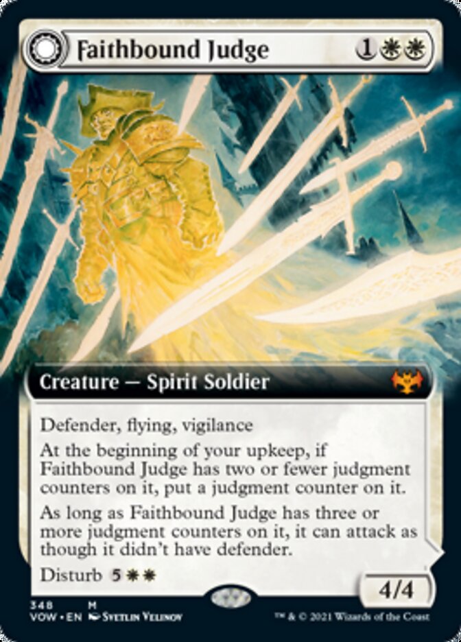 Faithbound Judge // Sinner's Judgment (VOW-348) - Innistrad: Crimson Vow: (Extended Art, Double Faced Transform)