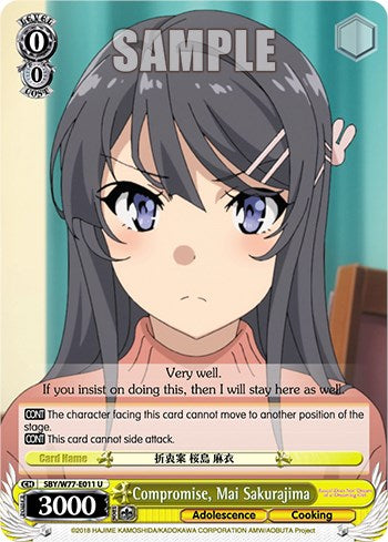 Compromise, Mai Sakurajima (SBY/W77-E011 U) - Rascal Does Not Dream of a Dreaming Girl