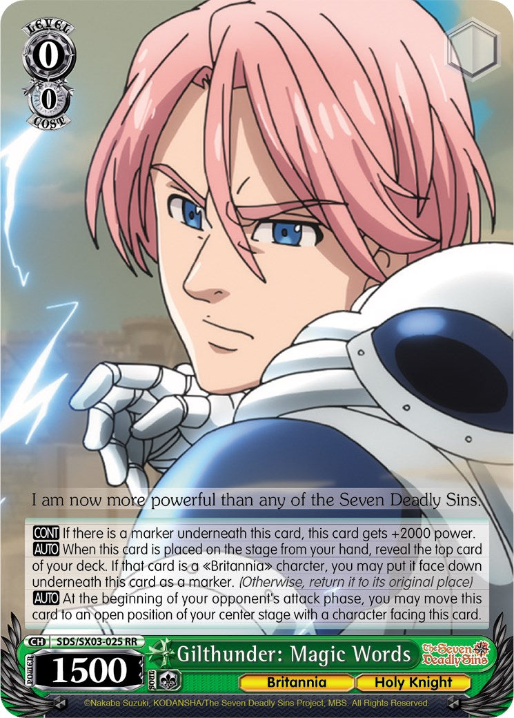 Gilthunder: Magic Words (SDS/SX03-025 RR) - The Seven Deadly Sins