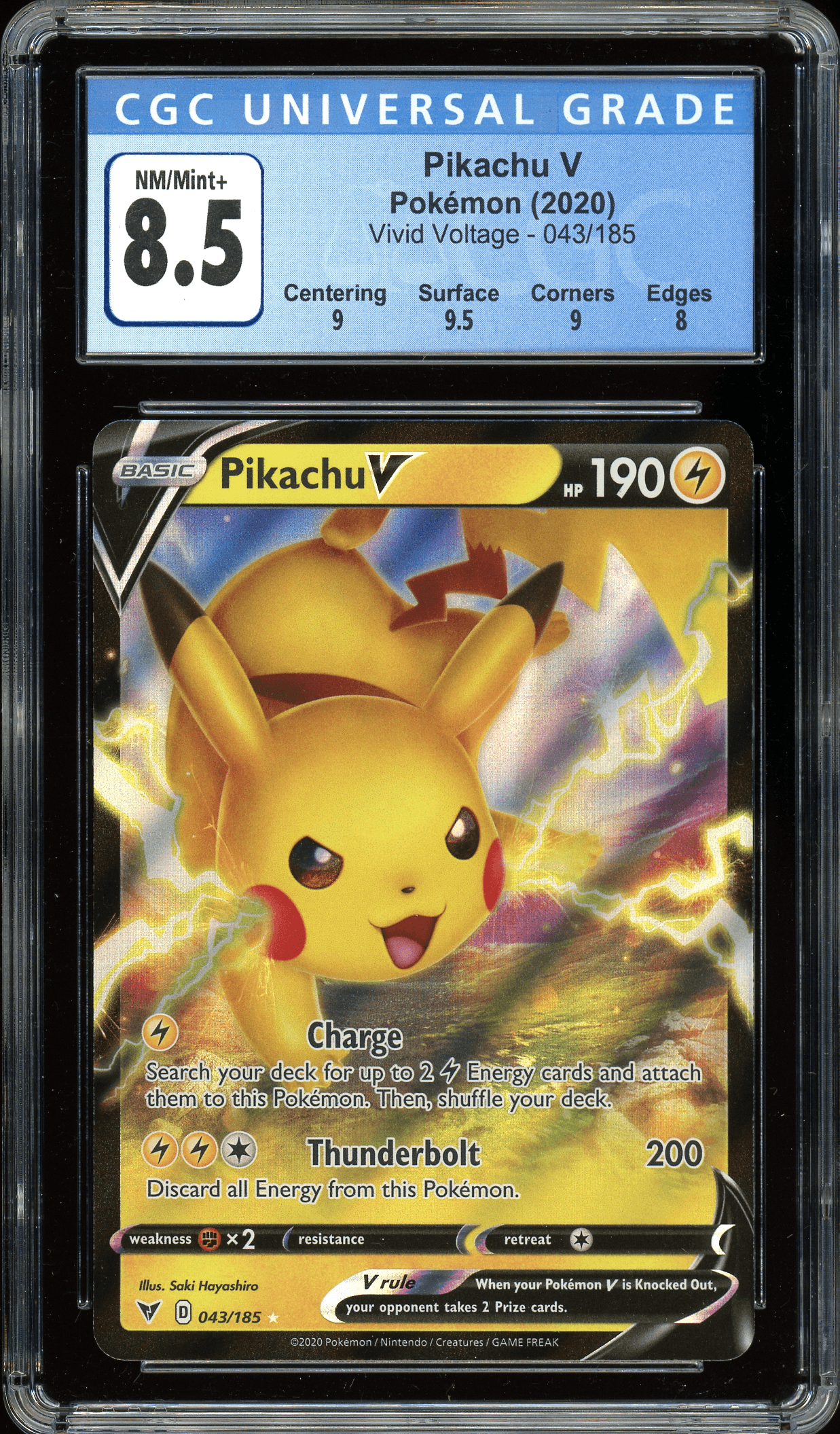 Pikachu V Vivid Voltage 043/185 CGC 8.5 - Josh's Cards