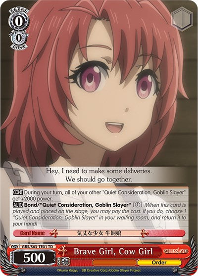 Brave Girl, Cow Girl (GBS/S63-TE01 TD) - Goblin Slayer