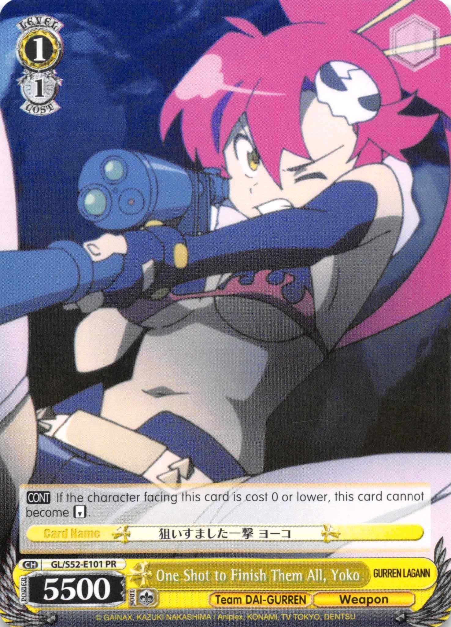 One Shot to Finish Them All, Yoko (GL/S52-E101 PR) - Gurren Lagann