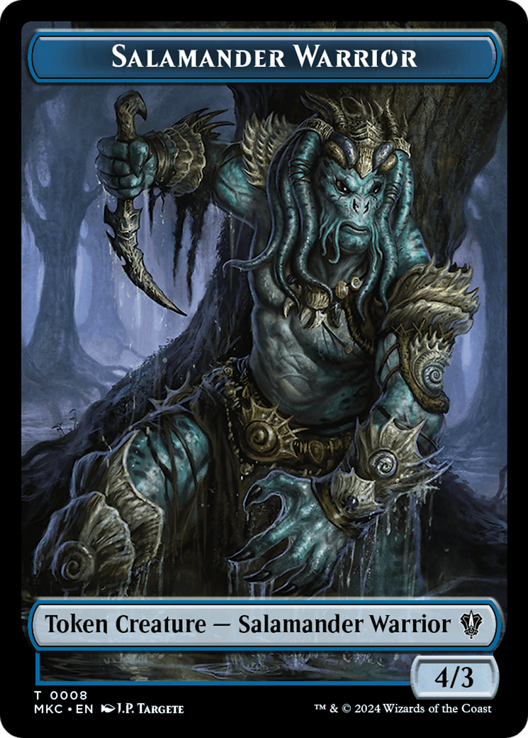 Salamander Warrior // Zombie Double-Sided Token [Murders at Karlov Manor Commander Tokens] - Josh's Cards