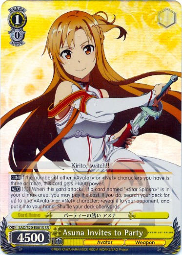Asuna Invites to Party (SR) (SAO/S20-E001S SR) - Sword Art Online