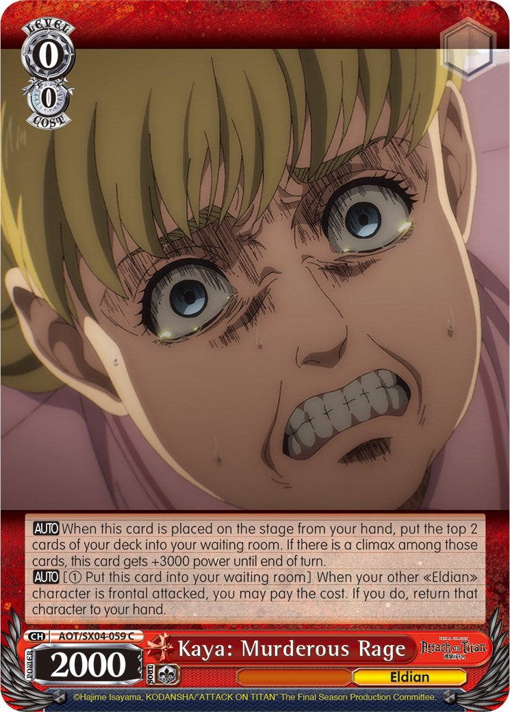 Kaya: Murderous Rage (AOT/SX04-059 C) - Attack On Titan: Final Season