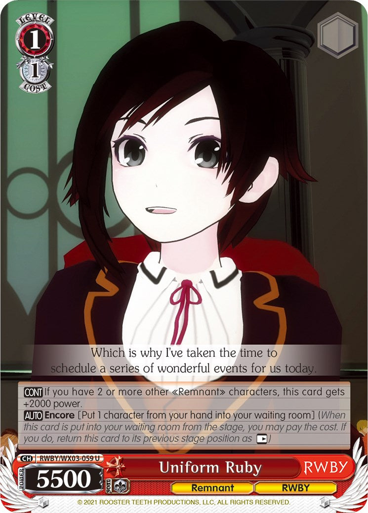Uniform Ruby (RWBY/WX03-059 U) - RWBY