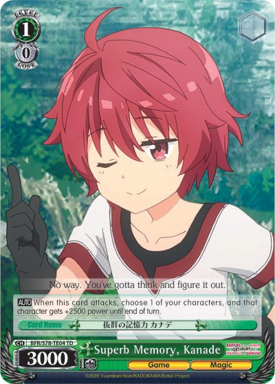 Superb Memory, Kanade (BFR/S78-TE04 TD) - BOFURI: I Don't Want to Get Hurt, so I'll Max Out My Defense