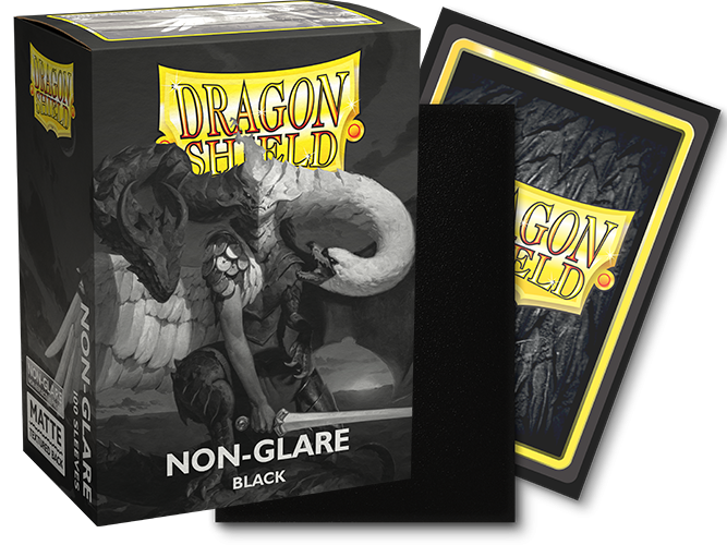 Dragon Shield: Standard 100ct Sleeves - Black (Non-Glare Matte)