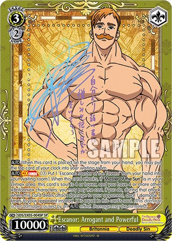 Escanor: Arrogant and Powerful (SP) (SDS/SX05-004SP SP) - The Seven Deadly Sins: Revival of The Commandments