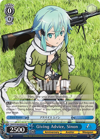 Giving Advice, Sinon (SR) (SAO/S100-E092S SR) - Sword Art Online Animation 10th Anniversary
