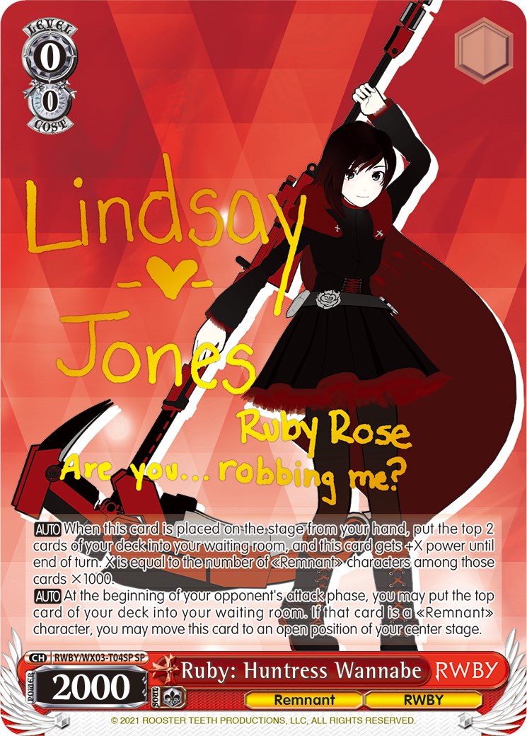 Ruby: Huntress Wannabe (SP) (RWBY/WX03-T04SP SP) - RWBY