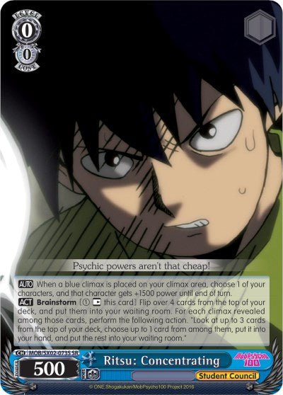 Ritsu: Concentrating (SR) (MOB/SX02-073S SR) - Mob Psycho 100