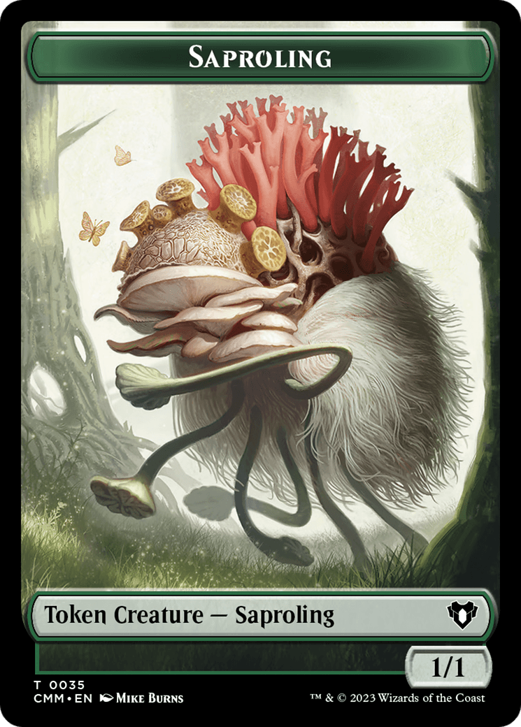 Saproling // Dragon (0021) Double-Sided Token [Commander Masters Tokens] - Josh's Cards