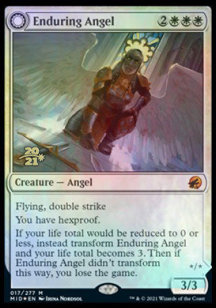 Enduring Angel // Angelic Enforcer (PRE-17S) - Innistrad: Midnight Hunt Promos: (Double Faced Transform) Foil