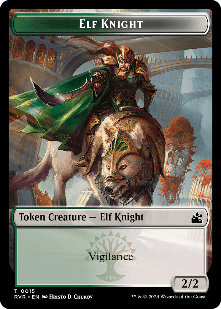 Elf Knight // Wurm Double-Sided Token [Ravnica Remastered Tokens] - Josh's Cards